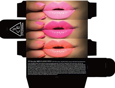 Image of carton - 3ce lip color 803 classic rosy carton